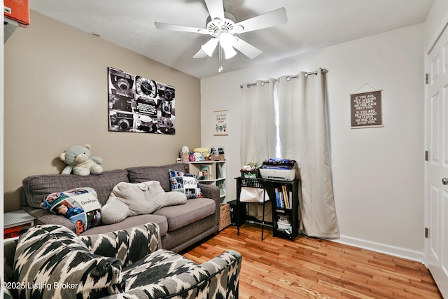 221 Forrest Dr, Lawrenceburg, KY 40342 - living room with light wood finished floors, ceiling fan, and baseboards