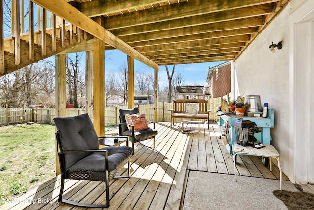 221 Forrest Dr, Lawrenceburg, KY 40342 - deck with a fenced backyard