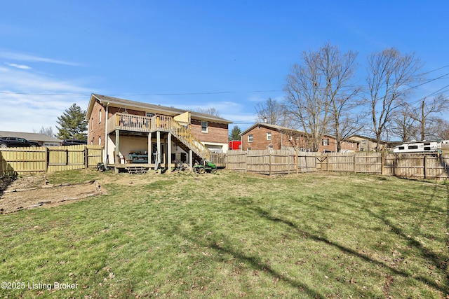221 Forrest Dr, Lawrenceburg, KY 40342 - view of yard featuring stairway and a deck