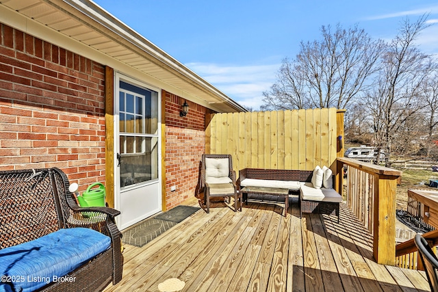 221 Forrest Dr, Lawrenceburg, KY 40342 - wooden terrace featuring an outdoor living space