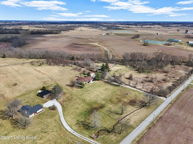 bird's eye view featuring a rural view