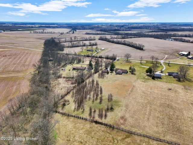 drone / aerial view featuring a rural view