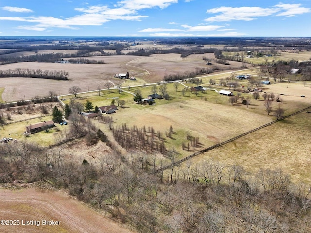 drone / aerial view featuring a rural view