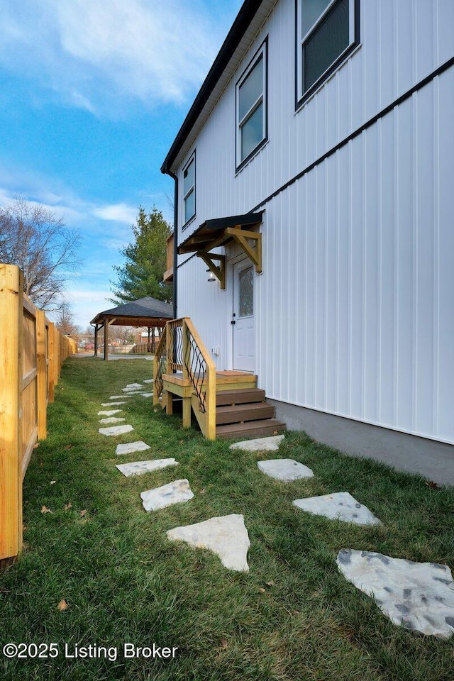 view of yard with fence