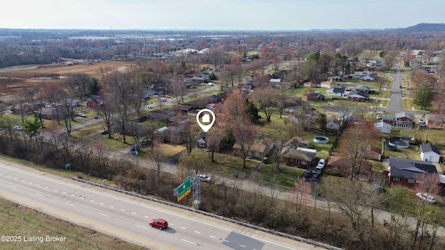 drone / aerial view with a residential view