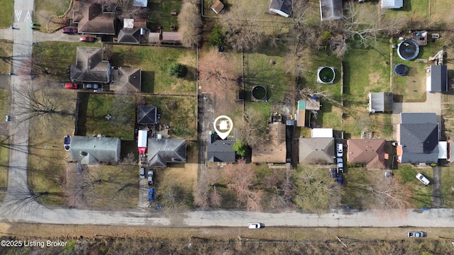 bird's eye view featuring a residential view