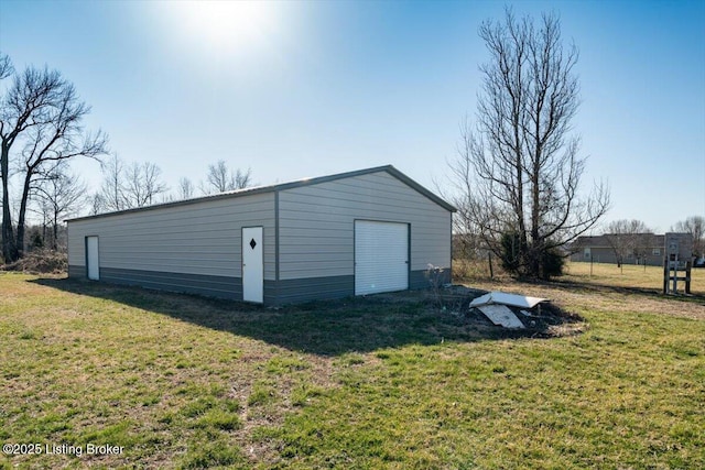 view of detached garage