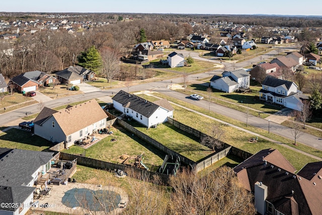 aerial view with a residential view