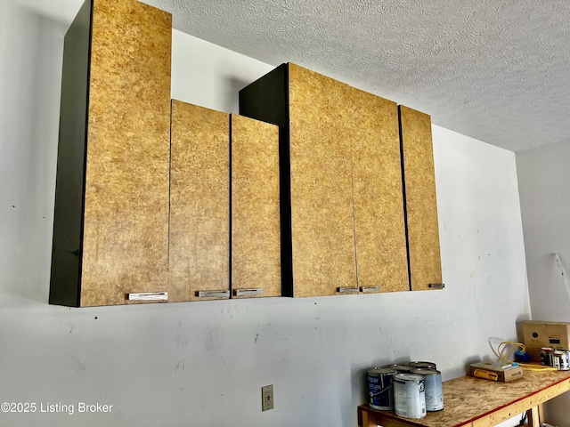 interior details with a textured ceiling