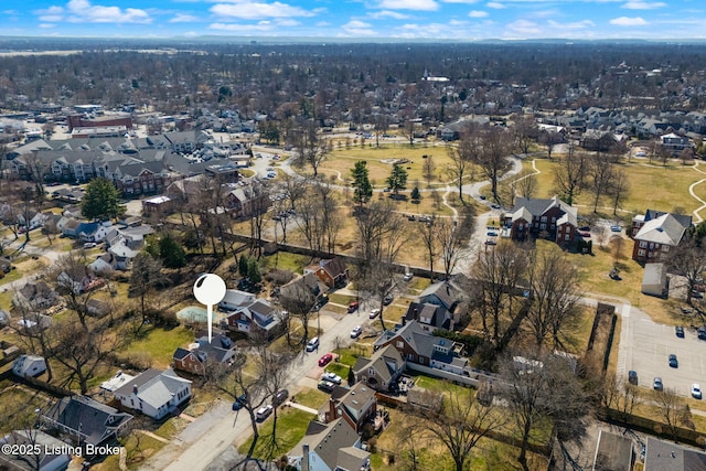 bird's eye view featuring a residential view