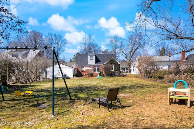 view of yard featuring a playground