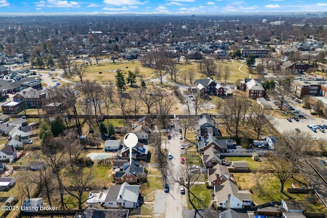 drone / aerial view with a residential view