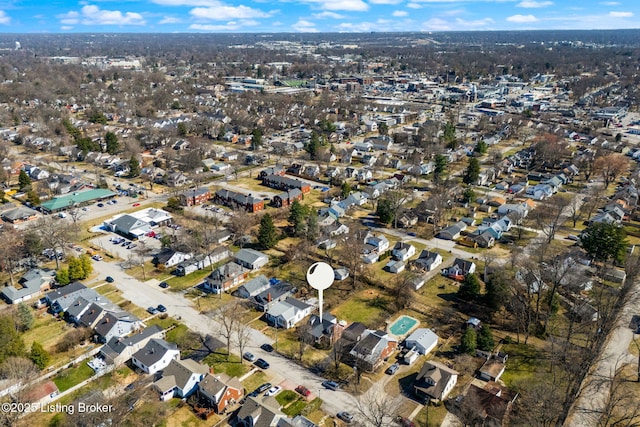 bird's eye view with a residential view