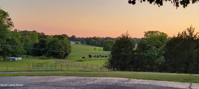 exterior space featuring a rural view