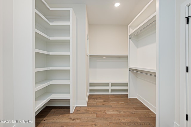 spacious closet featuring wood finished floors