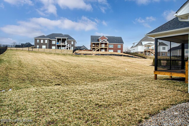 view of yard with fence