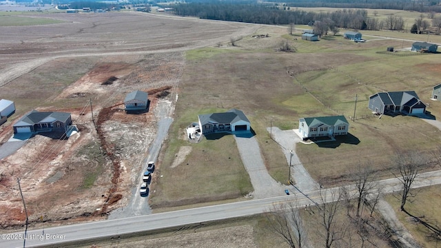 aerial view featuring a rural view