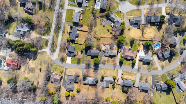 drone / aerial view featuring a residential view