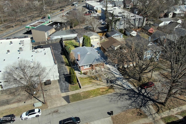 drone / aerial view with a residential view