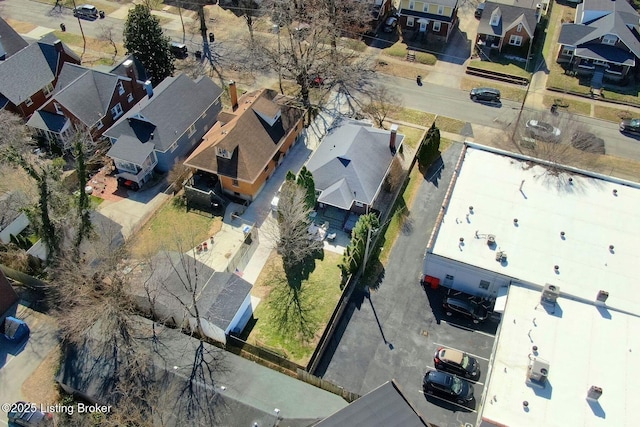 aerial view with a residential view