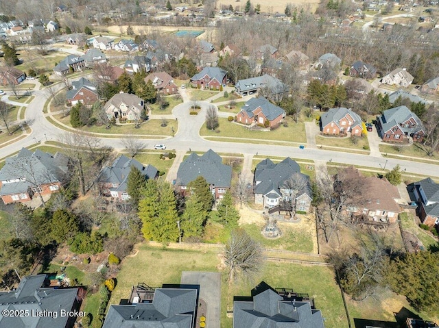 aerial view with a residential view