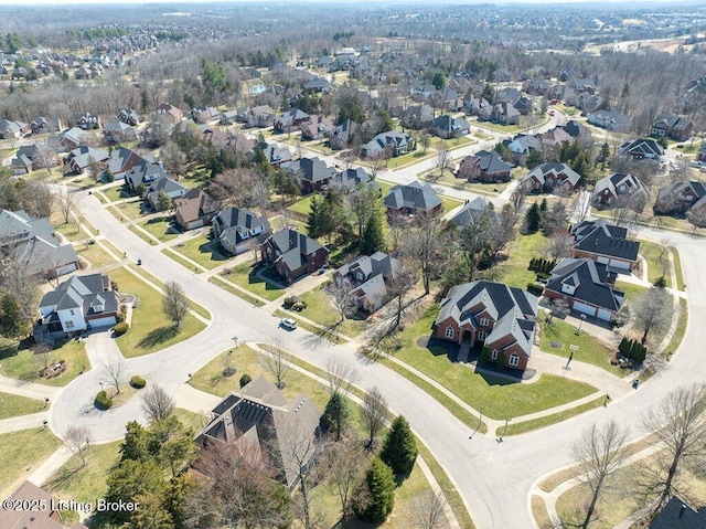 bird's eye view featuring a residential view