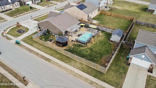 drone / aerial view featuring a residential view