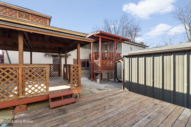 view of wooden deck