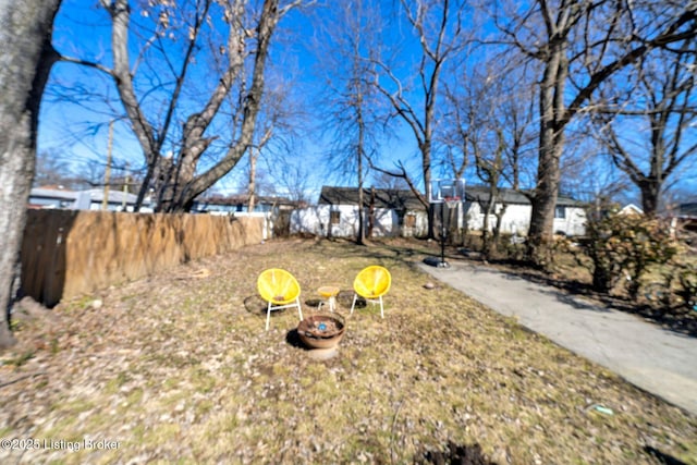 view of yard with fence