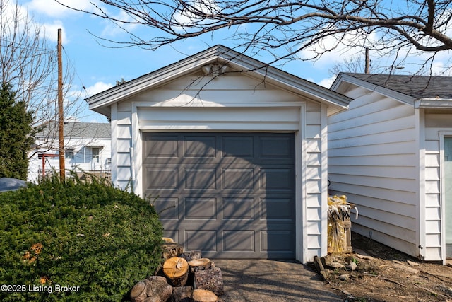 view of garage