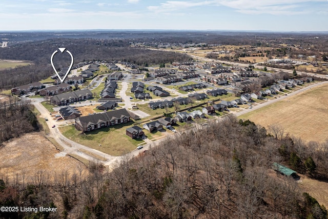 aerial view featuring a residential view