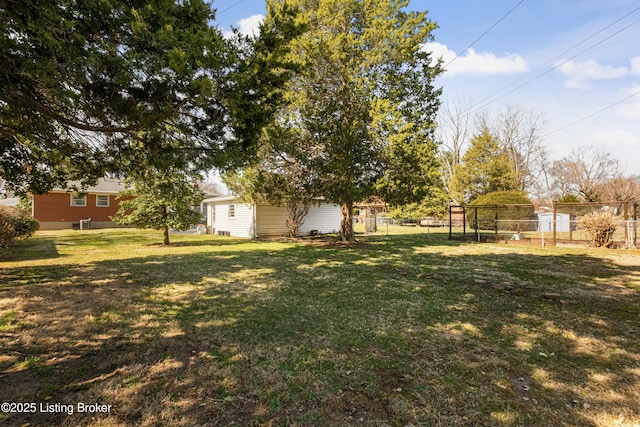 view of yard with fence