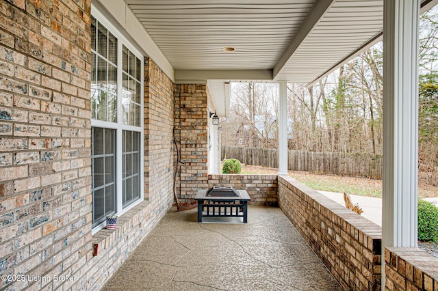 1670 Pine Creek Trl, Shepherdsville, KY 40165 - view of patio / terrace featuring covered porch and fence