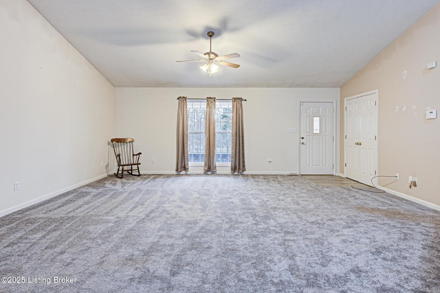 1670 Pine Creek Trl, Shepherdsville, KY 40165 - carpeted empty room featuring baseboards, ceiling fan, and vaulted ceiling