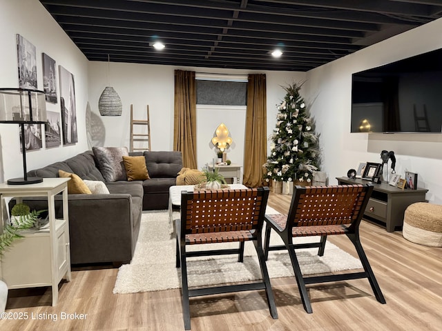 living room with light wood-style flooring