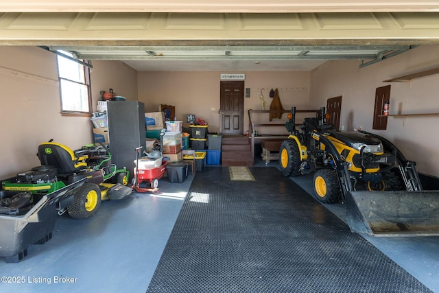 garage featuring electric panel