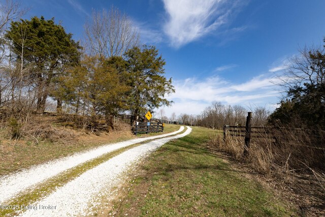 view of road with a rural view