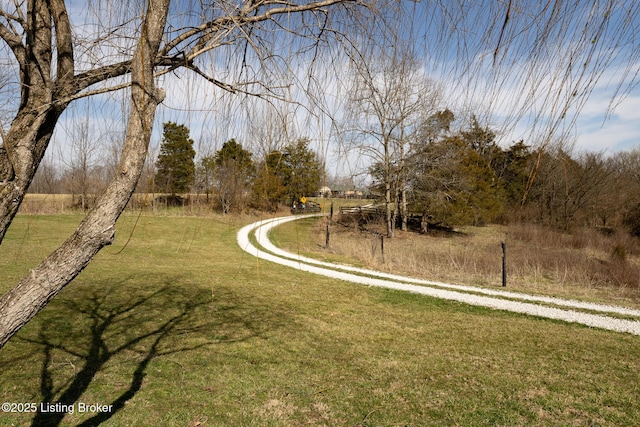 view of property's community featuring a lawn