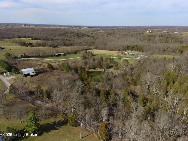 aerial view featuring a rural view