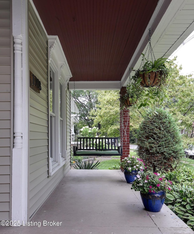 view of patio with a porch