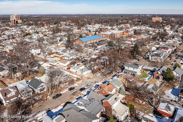 aerial view with a residential view