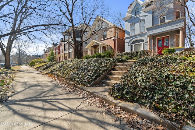 exterior space with a residential view