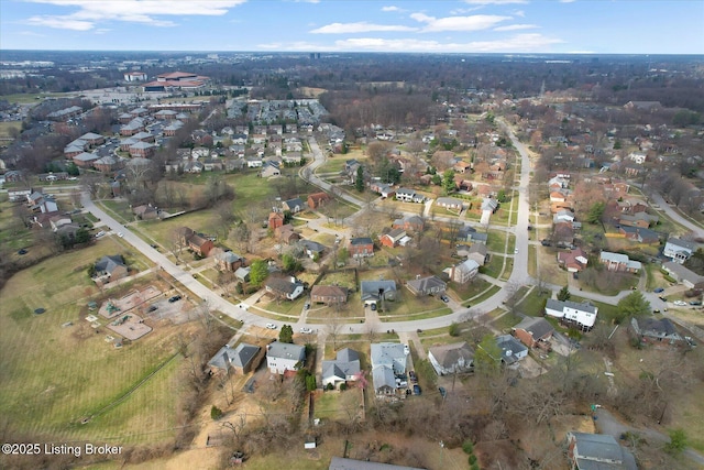 bird's eye view featuring a residential view