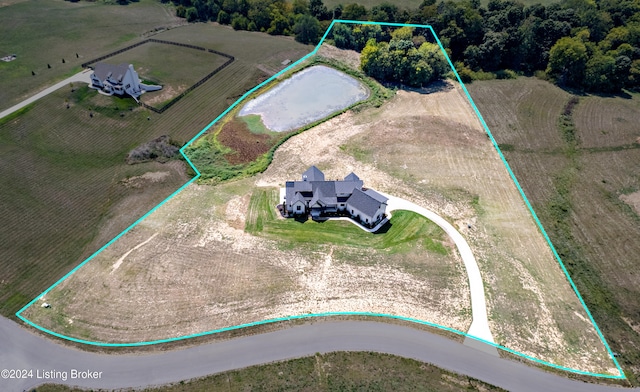 aerial view with a rural view