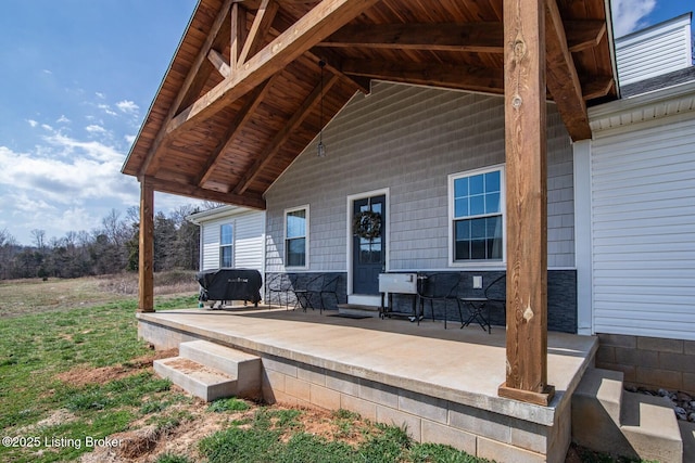 view of patio featuring area for grilling