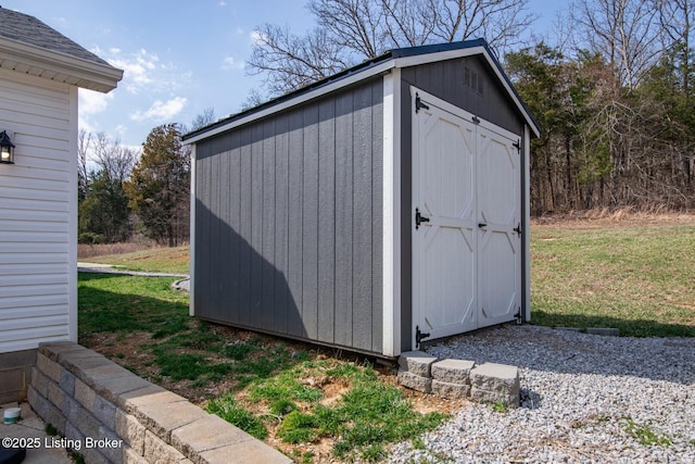 view of shed