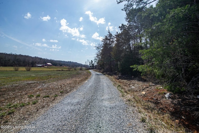 view of road featuring a rural view