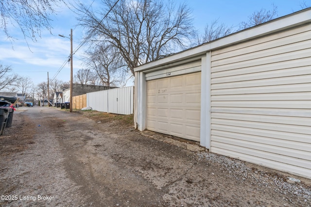 garage with driveway