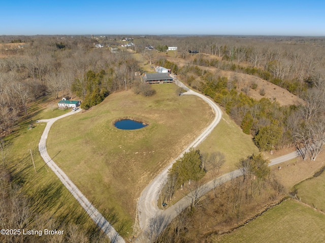 aerial view featuring a rural view