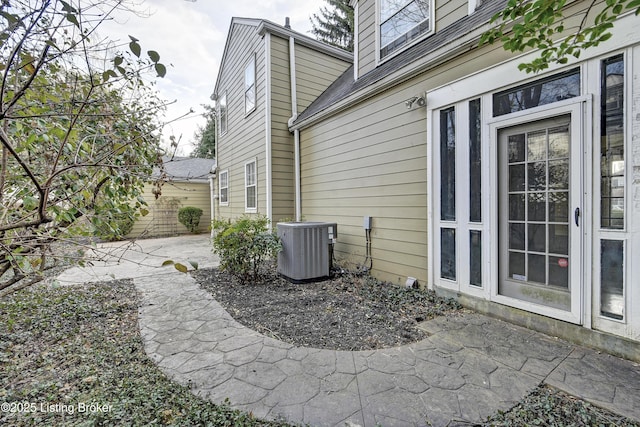 view of patio featuring central AC unit